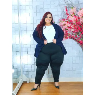 Blazer Plus Size Casual Social Festa Inverno - Raryel - Azul Marinho