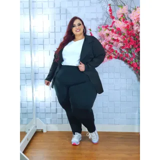 Blazer Plus Size Casual Social Festa Inverno - Raryel - Azul Marinho