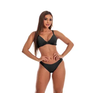 Moda Íntima Langerie Luxo - Conjunto de Lingerie Com Alça Dupla e Calcinha Fio Duplo Forrado - Verde Theos