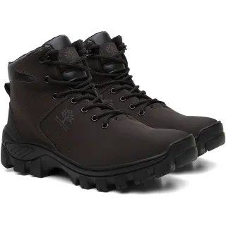 Promoção Bota Adventure Masculina em Couro Coturno Botinha Reforçada