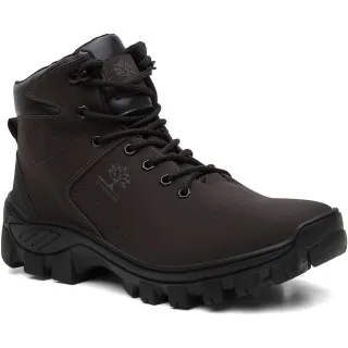 Promoção Bota Adventure Masculina em Couro Coturno Botinha Reforçada - Preto
