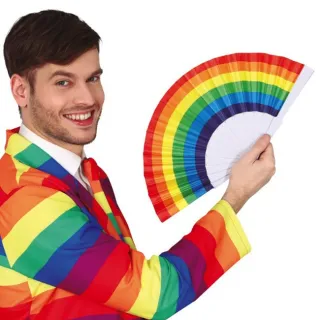 Decoração para Festa: Leque Colorido Arco-íris de 50x - Compre Online na Raryel - 50