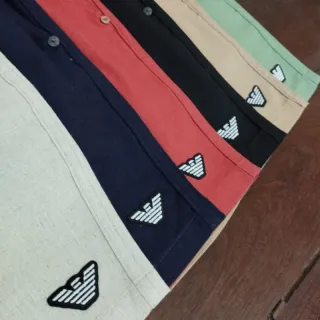 Armani - Short Masculino de Linho em Queima de Estoque - Chiclete