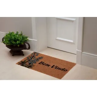 Promoção capacho de fibra natural de coco, tapete porta capacho