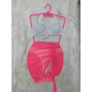 Mini saia de tule com grapiado e regulagem - Saida de praia - Estampa 1