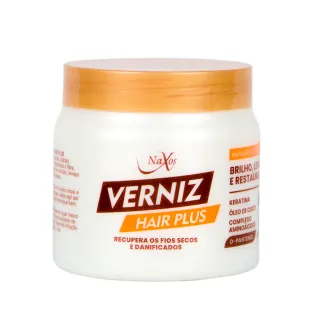 Kit Capilar Naxos - Shampoo, Condicionador, Máscara e Creme Corporal Banho Verniz Hair Plus - Nova Embalagem