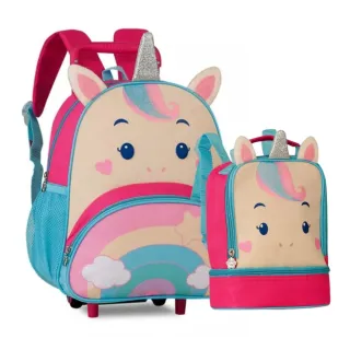 Lançamento Kit Escolar Infantil Clio Pets: Mochila de Rodinhas e Lancheira Animais
