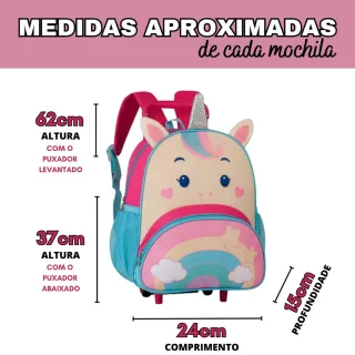 Lançamento Kit Escolar Infantil Clio Pets: Mochila de Rodinhas e Lancheira Animais - Cachorro Marrom