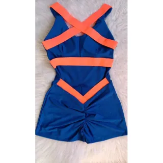 Macaquinho academia com bojo empina bumbum fitness - Vermelho/Verde Neon