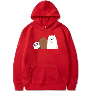 Casaco Feminino Urso Polar Desenho Canguru - Raryel - Vermelho