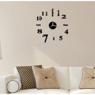 Relógio de parede silencioso criativo luminoso 3D sem perfuração - Dourado