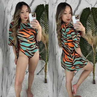 Maiô Kimono Feminino Conjunto Body Praia - KC- Onças