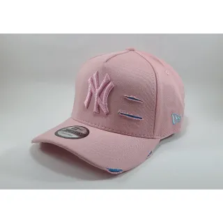 Rasgado Aba Curva NY New York Destroyed Boné Masculino Feminino - Preto/Amarelo