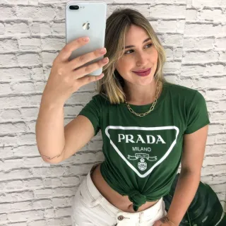 Camiseta Estampada Feminina Luxo Premium - Branca