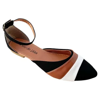 Calçado Salomé Feminino Moda Preto Bico Fino - Sapatilha Rasteira - 43