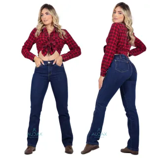 Cowtry Calça Jeans Feminina Cós Alto Rodeio com Lycra - JEANS COUNTRY ESCURO