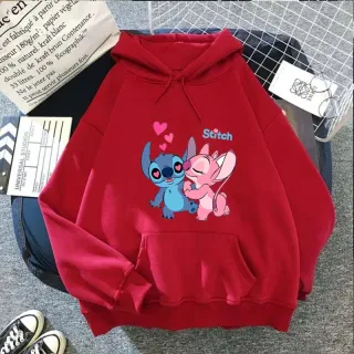 Moletom com Capuz Canguru Stitch - Modelo Unissex, Adulto e Infantil - Algodão Amor Fofo - Cinza