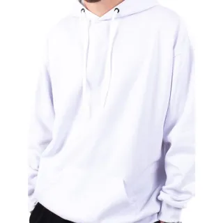 Moletom Canguru Liso de Algodão - Blusa de Frio Masculina e Feminina - Branco