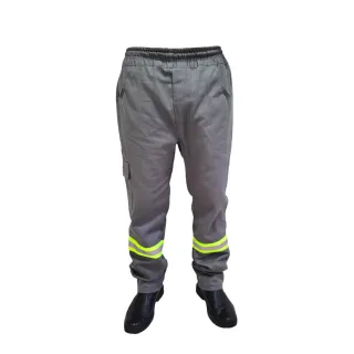 Calça Profissional Brim Cargo com Faixa Refletiva - Azul-marinho