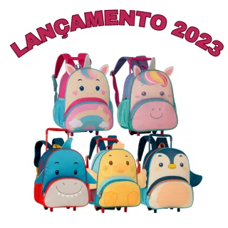 ENVIO IMEDIATO Mochila Infantil de Rodinhas Animais Clio Pets - JOANINHA