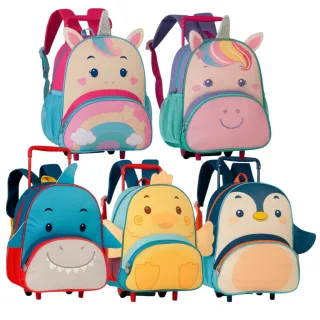 ENVIO IMEDIATO Mochila Infantil de Rodinhas Animais Clio Pets - JOANINHA