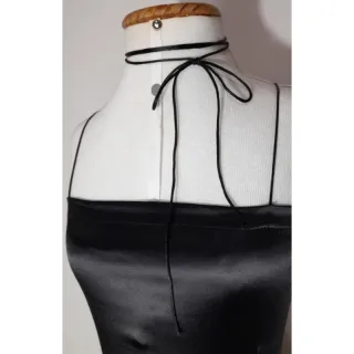 Cropped Faixa acetinado Top com costas nuas - Rosa