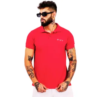 Polo Piquet Premium Masculina Griff Aaziz Original - Vermelho