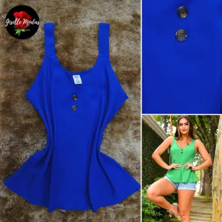 Blusa feminina de viscose estampada com alça grossa - Modelo Verão 2 - Rosa (Estampada)