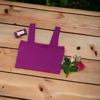 Suplex feminino sem bojo: cropped casual com alça grossa em várias cores lisas e estampadas - Verde Bandeira