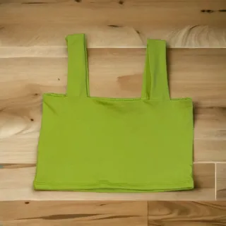 Suplex feminino sem bojo: cropped casual com alça grossa em várias cores lisas e estampadas - Verde Bandeira