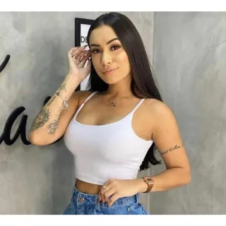 Alça fina suplex cropped feminino casual lisos e estampados em várias cores - Rosa Chiclete