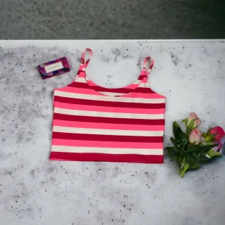 Alça fina suplex cropped feminino casual lisos e estampados em várias cores - Rosa Chiclete