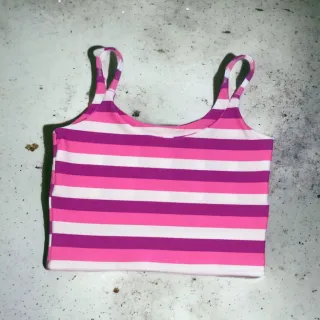 Alça fina suplex cropped feminino casual lisos e estampados em várias cores - Rosa Chiclete