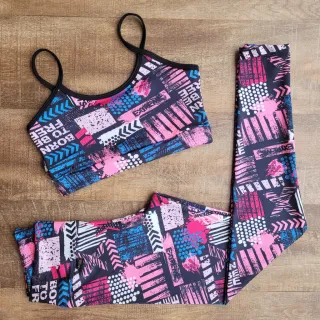 Conjuntos Fitness Calça E Top Feminino De Academia Kit Revenda - Estampas variadas