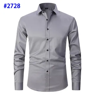 Executivo confortável: Camisa social slim fit masculina para casamento - Rosa