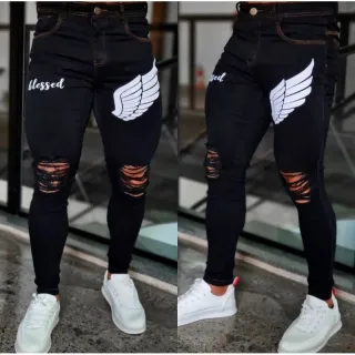 Fashion Week Calça Jeans Masculina Slim Fit Destroyed Skinny - 6