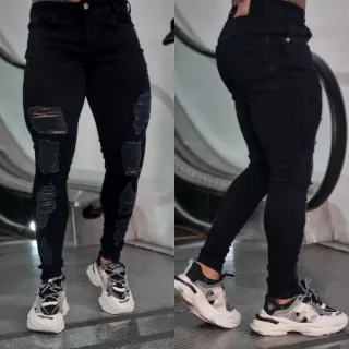 Fashion Week Calça Jeans Masculina Slim Fit Destroyed Skinny - 6