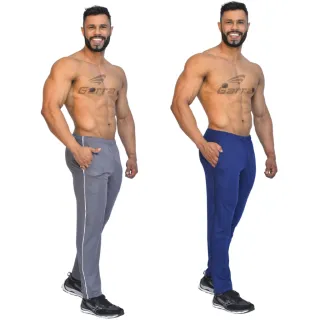 Leve Calça Fitness Speed Masculina Dri Fit para Atividade Física Treino e Academia com Bolsos - PRETA COM PRETO