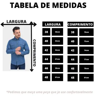 Camisa Social Premium Slim Jeans Masculina - CLARA