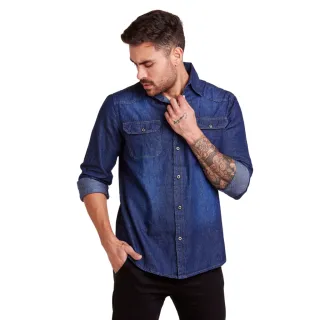Camisa Social Premium Slim Jeans Masculina - CLARA
