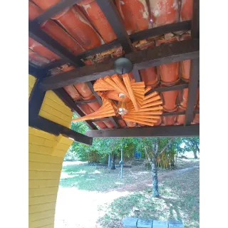 Pendente Retrô Rústico de Madeira Maciça 3 em 1 - Lançamento - Único