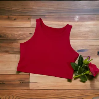 Regata Cropped Feminina Estampada e Lisa - Alça Larga em Suplex - Laranja