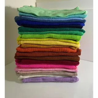 Regata feminina tricô gola alta canelada - Tendência moda blogueira - Branca