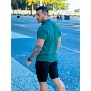 Camisa Manga Slim Botão Verde - Estilo Masculino Elegante - Verde Escuro