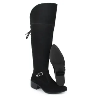 Promoção Bota Feminina Montaria Cano Longo Ziper Cadarço! - 36