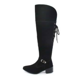 Promoção Bota Feminina Montaria Cano Longo Ziper Cadarço! - 36