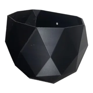 Vaso pendente de parede em formato diamante para plantas - Modelo B - Preto