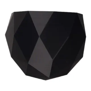 Vaso pendente de parede em formato diamante para plantas - Modelo B - Preto
