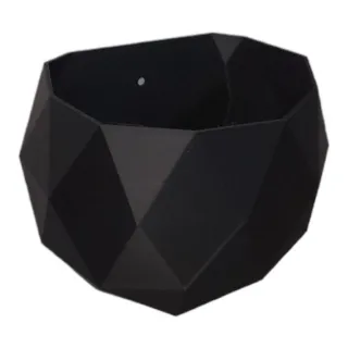 Vaso pendente de parede em formato diamante para plantas - Modelo B - Preto