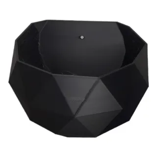 Vaso pendente de parede em formato diamante para plantas - Modelo B - Preto